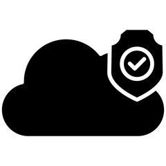Cloud server gylph icon. Simple vector icon design in gylph style. Editable vector format