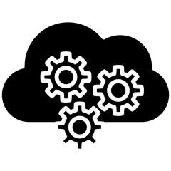 Cloud computing gylph icon. Simple vector icon design in gylph style. Editable vector format