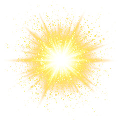Vibrant Golden Light Burst with Radiant Particles