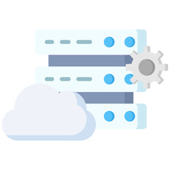 Fototapeta premium Database flat color icon. Simple vector icon design in flat color style. Editable vector format