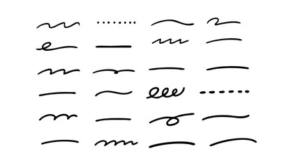 マーカー　手書き　色々な手書きの線　素材	