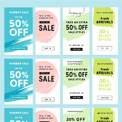 set of colorful sale labels