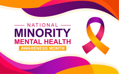 National Minority Mental Health Awareness Month background, best for posters, cards, banners and social media.