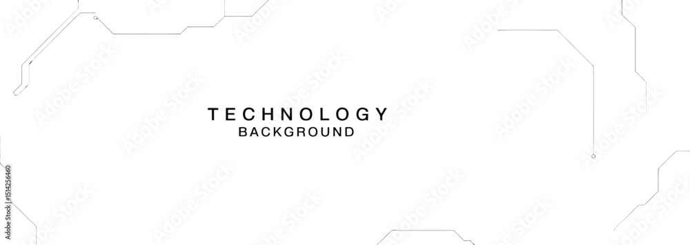 Poster a white technology background with circuit board lines and a central text area for presentation use