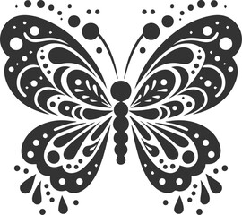 Floral style butterfly graphic drawing silhouette animal vector