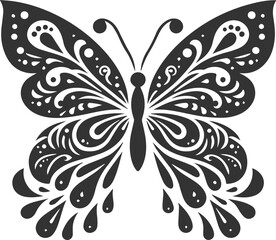 Floral style butterfly graphic drawing silhouette animal vector