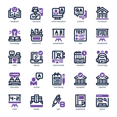 Homework Help Icon pack for your website, mobile, presentation, and logo design. Homework Help Icon dual tone design. Vector graphics illustration and editable stroke.