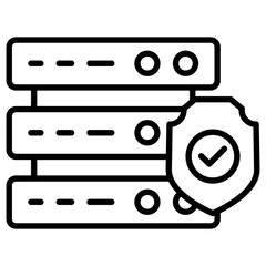Server outline icon. Simple vector icon design in outline style. Editable vector format