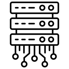 Database outline icon. Simple vector icon design in outline style. Editable vector format