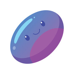 Blue to Purple Gradient Oval Candy with Cheerful Look