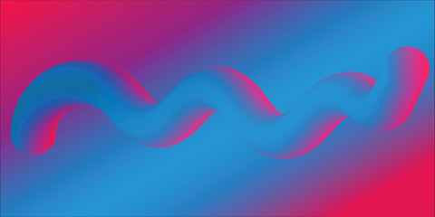 Vibrantly colored abstract design featuring a gradient wavy shape against a contrasting background. Ideal for creative projects, digital art, and futuristic aesthetics presentations