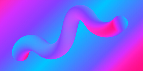 Vibrant digital abstract artwork featuring a bending wave in gradient shades of pinks and blues