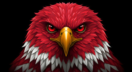 Obraz premium Red Eagle Head Illustration Garuda Indonesia Inspired