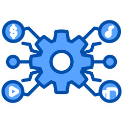 Digital asset blue color icon. Simple vector icon design in blue color style. Editable vector format