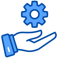 Technology blue color icon. Simple vector icon design in blue color style. Editable vector format