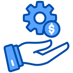 Money  blue color icon. Simple vector icon design in blue color style. Editable vector format