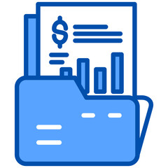 File blue color icon. Simple vector icon design in blue color style. Editable vector format