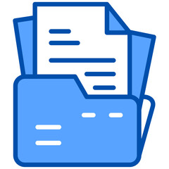Document blue color icon. Simple vector icon design in blue color style. Editable vector format