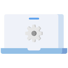 Laptop flat color icon. Simple vector icon design in flat color style. Editable vector format
