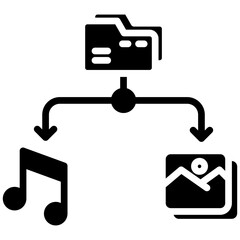 Digital asset management gylph icon. Simple vector icon design in gylph style. Editable vector format