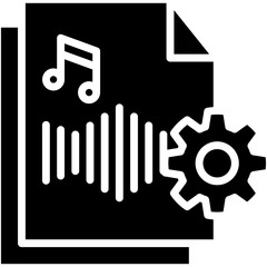 Audio gylph icon. Simple vector icon design in gylph style. Editable vector format