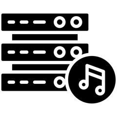 Music gylph icon. Simple vector icon design in gylph style. Editable vector format