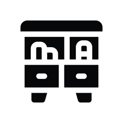 library glyph icon. Strong and solid vector icon for websites, mobile interfaces, presentations, and visual branding. High quality and easy to edit.