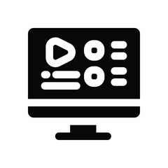 online course glyph icon. Strong and solid vector icon for websites, mobile interfaces, presentations, and visual branding. High quality and easy to edit.