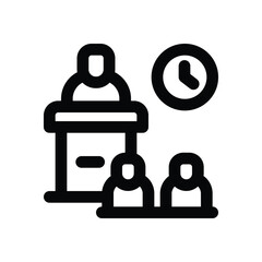 seminar line icon. Clean and minimalist vector icon for websites, mobile apps, presentations, and logos. Fully scalable and customizable for any project.