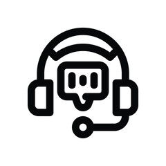 listening line icon. Clean and minimalist vector icon for websites, mobile apps, presentations, and logos. Fully scalable and customizable for any project.
