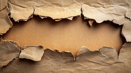 A glimpse into the unknown unfolds as torn cardboard reveals a hidden space inviting mystery and creativity with natural