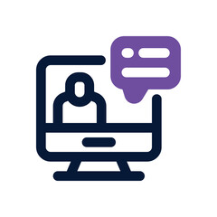 Obraz premium online learning duotone icon. Sleek and modern vector icon for websites, mobile apps, marketing materials, and corporate design. Fully scalable and ready to use.