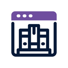 digital library duotone icon. Sleek and modern vector icon for websites, mobile apps, marketing materials, and corporate design. Fully scalable and ready to use.