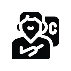 instructor glyph icon. Strong and solid vector icon for websites, mobile interfaces, presentations, and visual branding. High quality and easy to edit.