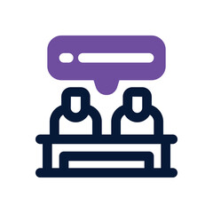 Obraz premium discussion duotone icon. Sleek and modern vector icon for websites, mobile apps, marketing materials, and corporate design. Fully scalable and ready to use.