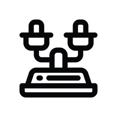 Obraz premium weight scale line icon. Clean and minimalist vector icon for websites, mobile apps, presentations, and logos. Fully scalable and customizable for any project.