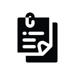 Fototapeta premium sticky note glyph icon. Strong and solid vector icon for websites, mobile interfaces, presentations, and visual branding. High quality and easy to edit.