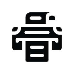 Fototapeta premium printer glyph icon. Strong and solid vector icon for websites, mobile interfaces, presentations, and visual branding. High quality and easy to edit.