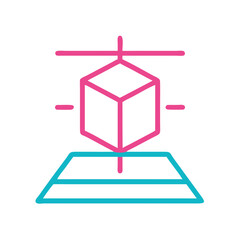 Professional 3d cube model design element isolated on white background