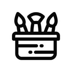 paint brush line icon. Clean and minimalist vector icon for websites, mobile apps, presentations, and logos. Fully scalable and customizable for any project.