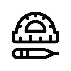 protractor line icon. Clean and minimalist vector icon for websites, mobile apps, presentations, and logos. Fully scalable and customizable for any project.