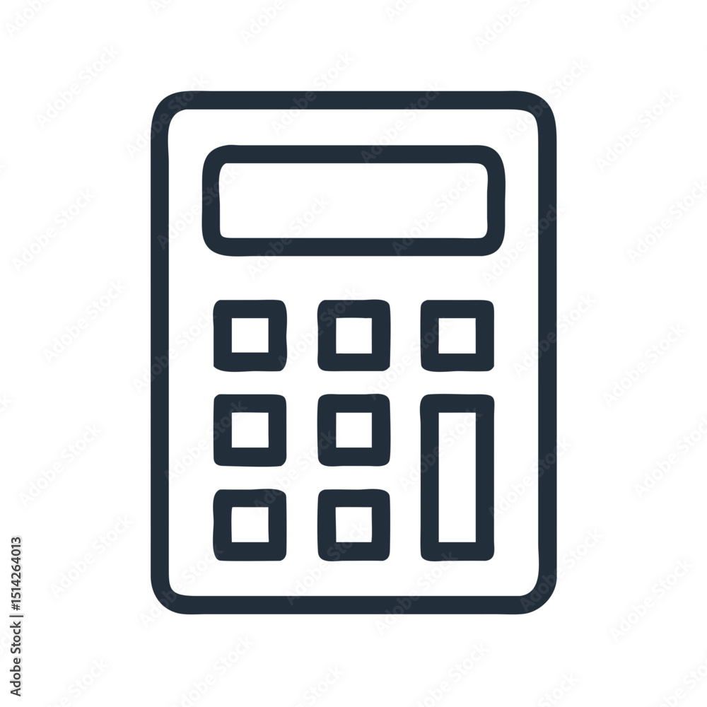 Poster clean calculator silhouette design with transparent background for digital projects