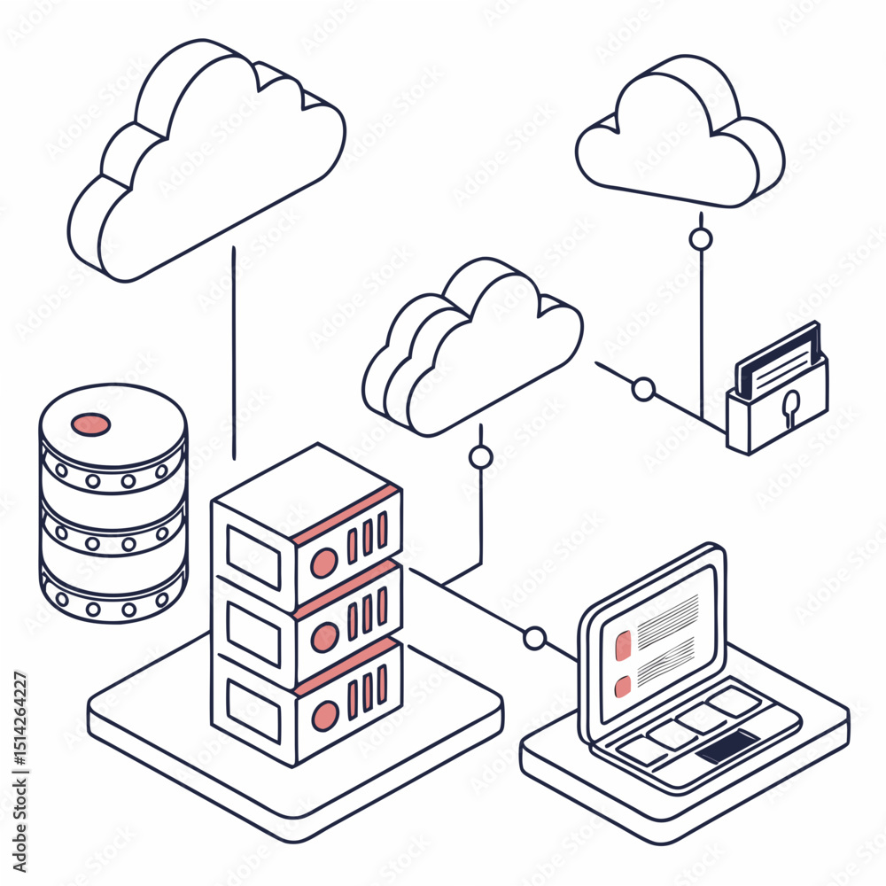 Poster cloud computing network data server storage laptop secure system