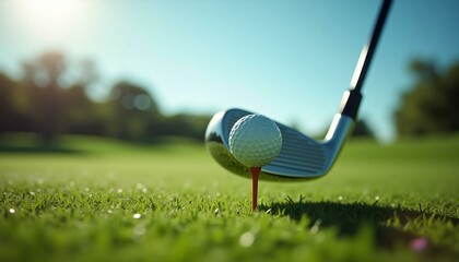 Golf Clubs Hit The Golf Ball.