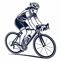 Naklejka premium Professional cycling woman illustration transparent background