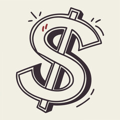 Professional dollar sign graphic design element transparent background