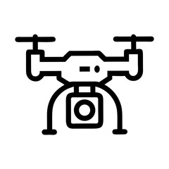 Drone technology silhouette design isolated on white background