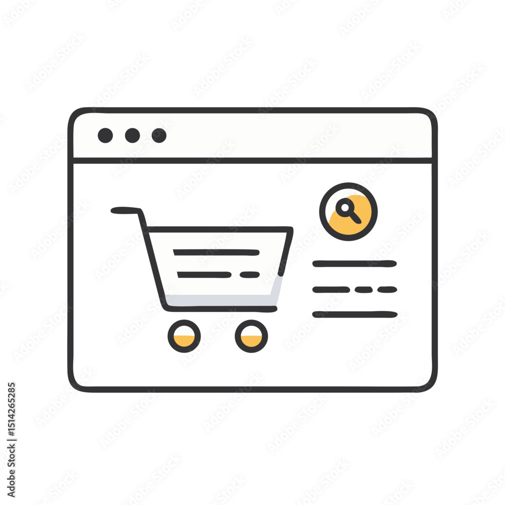 Poster online shopping cart interface icon design element transparent background