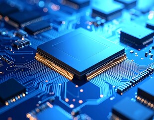 Fototapeta premium Close-up of a circuit board with processor