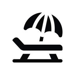 beach glyph icon. Strong and solid vector icon for websites, mobile interfaces, presentations, and visual branding. High quality and easy to edit.